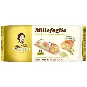 Пирожные VICENZI BISCOTTI [3269] Millefoglie слоёные трубочки с фисташковой начинкой 125г*16