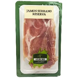 Окорок ALBERO сыровяленый Хамон Серрано Резерва категории А /нарезка/ 50г*15 Окорок ALBERO сыровяленый Хамон Серрано Резерва категории А /нарезка/ 50г*15