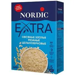 Хлопья NORDIC STEEL CUT OAT FLAKES овсяные 5 минут варки /картон/ 400г*10