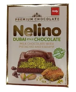 Шоколад NELLY DUBAI Дубай молочный с фисташковой начинкой и кадаифом 62г*20