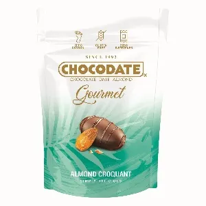 Конфеты CHOCODATE GOURMET Финики с миндалем и миндальным кремом в молочном шоколаде /дой-пак/ 90г*12