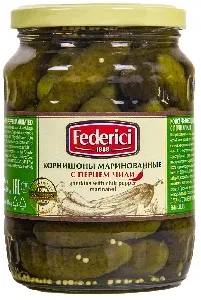 Корнишоны FEDERICI маринованные с перцем чили /стекло/ 720мл*6 Корнишоны FEDERICI маринованные с перцем чили /стекло/ 720мл*6