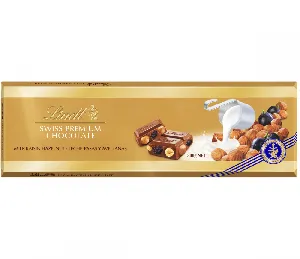 Шоколад LINDT GOLD Молочный с Изюмом и Цельным Фундуком 300г*10