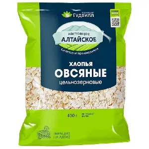 Хлопья АЛТАЙСКОЕ Овсяные "Геркулес" не требуют варки ЭКСТРА /пакет/ 400г*18