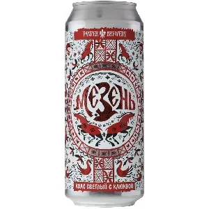 Квас PANZER BREWERY МЕЗЕНЬ светлый ржаной с клюквой фильтрованный обеспложенный /жесть/ 450мл*12