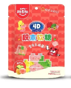 Мармелад AMOS 4D ЛЕГО жевательные со вкусом йогурта /зип-пак/ 45г*96