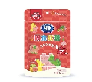 Мармелад AMOS 4D ЛЕГО жевательные со вкусом йогурта /зип-пак/ 72г*32