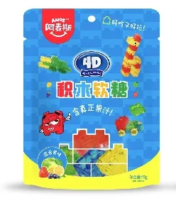 Мармелад AMOS 4D ЛЕГО жевательные с соком /зип-пак/ 45г*96