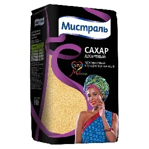 Сахар МИСТРАЛЬ тростниковый нерафинированный Десертный /пакет/ 900г*12