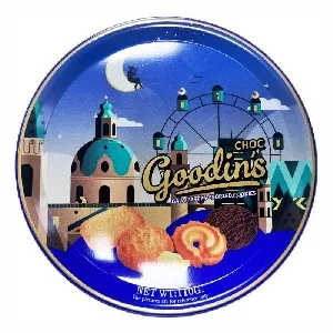 Печенье GOODIN'S Butter Cookies Ассорти сдобного печенья, синяя /жесть/ 110г*16