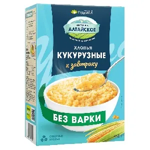 Хлопья АЛТАЙСКОЕ Кукурузные ЭКСТРА не требуют варки к завтраку /картон/ 450г*6
