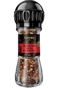 Приправа GURMINA BAHARAT BLACK Кайенский перец и паприка /мельница/ 60г*6
