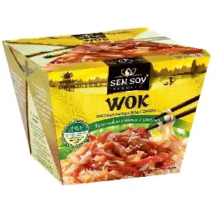 Лапша SENSOY Премиум б/п рисовая под Китайским соусом WOK /картон/ 125г*12