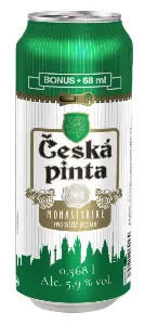 Пиво CESKA PINTA Монастырское светлое 5,9% /жесть/ 568мл*24