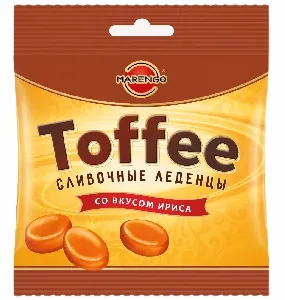 Карамель MARENGO TOFFE леденцовая сливочная /пакет/ 50г*30