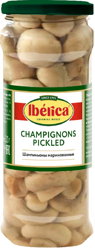 Шампиньоны IBERICA маринованные /стекло/ 580мл*12