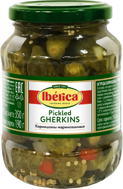 Корнишоны IBERICA маринованные /стекло/ 370мл*12