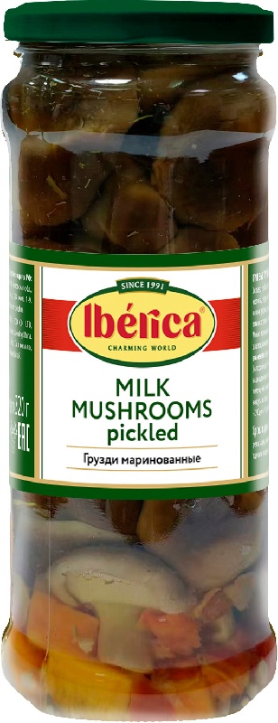 Грузди IBERICA маринованные /стекло/ 580мл*12