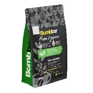Кофе BOMBBAR жареный в зернах. Арабика 100% /пакет/ 200г*10 Кофе BOMBBAR жареный в зернах. Арабика 100% /пакет/ 200г*10