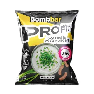 Сухарики BOMBBAR протеиновые со вкусом "Сметана и зеленый лук" /пакет/ 50г*16
