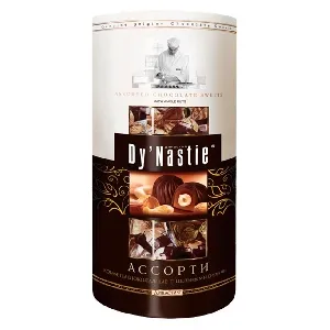 Конфеты Dy`Nastie шоколадные "Ассорти с цельными орехами" /туба/ 260г*8 Конфеты Dy`Nastie шоколадные "Ассорти с цельными орехами" /туба/ 260г*8