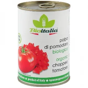 Томаты BIOITALIA очищенные резанные в томатном соке /жесть/ 400г*12 Томаты BIOITALIA очищенные резанные в томатном соке /жесть/ 400г*12