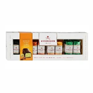 Конфеты NIEDEREGGER "Вариации" - эспрессо, ананас, апельсин, фисташки /картон/ 100г*10