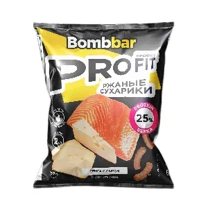 Сухарики BOMBBAR протеиновые со вкусом "Семга с сыром" /пакет/ 50г*16