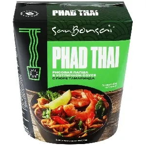 Лапша SANBONSAI PHAD THAI рисовая в устричном соусе с пюре тамаринда /картон/ 123г*24 Лапша SANBONSAI PHAD THAI рисовая в устричном соусе с пюре тамаринда /картон/ 123г*24