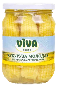 Кукуруза VIVA Veggie corn marinated молодая в початках маринованная /стекло/ 370мл*12 Кукуруза VIVA Veggie corn marinated молодая в початках маринованная /стекло/ 370мл*12