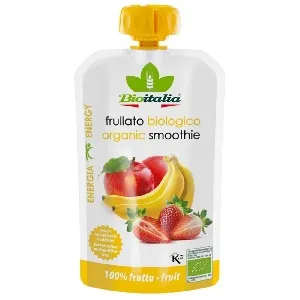 Пюре BIOITALIA из яблока, клубники и банана (смузи) /дой-пак/ 120г*24 Пюре BIOITALIA из яблока, клубники и банана (смузи) /дой-пак/ 120г*24