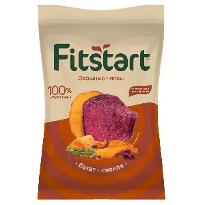 Овощные чипсы FITSTART Батат Свекла с чесноком, перцем и розмарином /пакет/ 50г*17