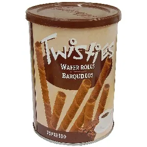 Вафли TWISTIES палочки с кофейным кремом эспрессо /жесть/ 400г*12 Вафли TWISTIES палочки с кофейным кремом эспрессо /жесть/ 400г*12