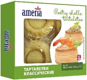 Тарталетки AMERIA класические круглые (4шт в инд. упак) 100г*12 Тарталетки AMERIA класические круглые (4шт в инд. упак) 100г*12
