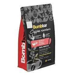 Кофе BOMBBAR жареный в зернах. Робуста 100% /пакет/ 200г*10 Кофе BOMBBAR жареный в зернах. Робуста 100% /пакет/ 200г*10