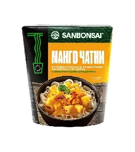 Лапша SANBONSAI рисовая под соусом "Манго чатни" /картон/ 123г*24