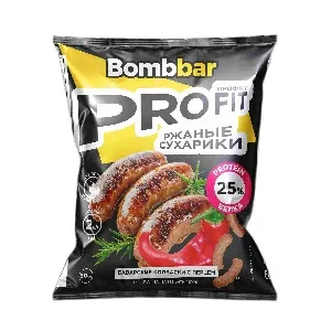 Сухарики BOMBBAR протеиновые со вкусом "Баварские колбаски с перцем" /пакет/ 50г*16