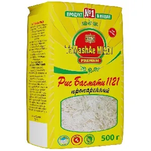 Рис TaMashAe MIADI PREMIUM Басмати 1121 пропаренный /пакет/ 500г*12
