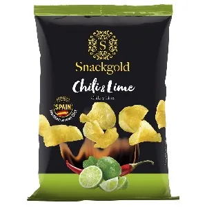 Чипсы SNACKGOLD (420080) из натурального картофеля со вкусом "Чили и Лайм" 125г*9