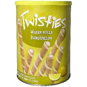 Вафли TWISTIES палочки с лимонным кремом /жесть/ 400г*12 Вафли TWISTIES палочки с лимонным кремом /жесть/ 400г*12