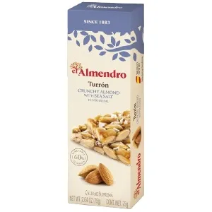 Туррон EL ALMENDRO CRUNCHY ALMOND WITH SEA SALT хрустящий миндальный с морской солью 75г*16