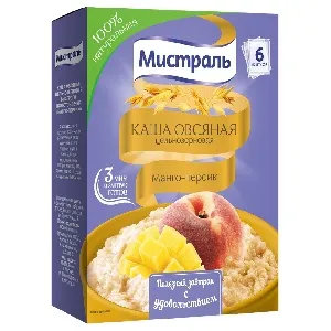 Каша МИСТРАЛЬ овсяная "Манго-Персик" (6 саше.*40г) /картон/ 240г*6 Каша МИСТРАЛЬ овсяная "Манго-Персик" (6 саше.*40г) /картон/ 240г*6