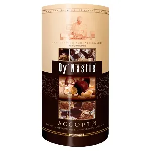 Конфеты Dy`Nastie шоколадные "Ассорти с дроблёными орехами" /туба/ 260г*8 Конфеты Dy`Nastie шоколадные "Ассорти с дроблёными орехами" /туба/ 260г*8