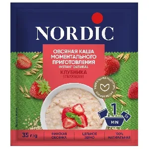 Каша NORDIC овсяная м/п с КЛУБНИКОЙ /шоубокс/ 35г*20 Каша NORDIC овсяная м/п с КЛУБНИКОЙ /шоубокс/ 35г*20