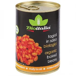 Фасоль BIOITALIA в томатном соусе консервированная 400г*12 Фасоль BIOITALIA в томатном соусе консервированная 400г*12