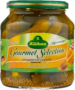 Корнишоны KUHNE сладкие /стекло/ 530г*8 Корнишоны KUHNE сладкие /стекло/ 530г*8