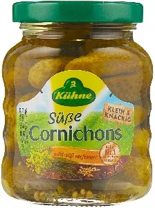 Корнишоны KUHNE сладкие /стекло/ 180г*10 Корнишоны KUHNE сладкие /стекло/ 180г*10
