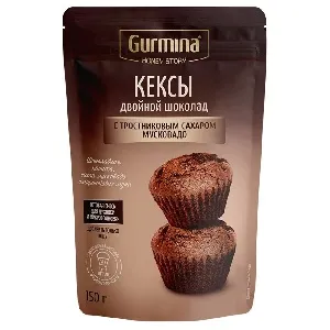 Кекс GURMINA HONEY STORY двойной шоколад с тросниковым сахаром Мусковадо 150г*10