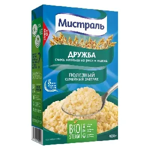 Хлопья МИСТРАЛЬ Смесь Дружба /картон/ 400г*12 Хлопья МИСТРАЛЬ Смесь Дружба /картон/ 400г*12