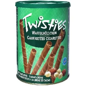 Вафли TWISTIES палочки с кремом из лесного ореха и какао /жесть/ 400г*12 Вафли TWISTIES палочки с кремом из лесного ореха и какао /жесть/ 400г*12